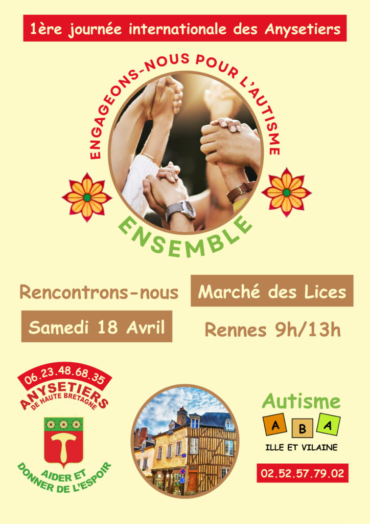 1ère Journée Internationale des Anysetiers, “Engageons-nous pour l’Autisme” @ Marché des Lices
